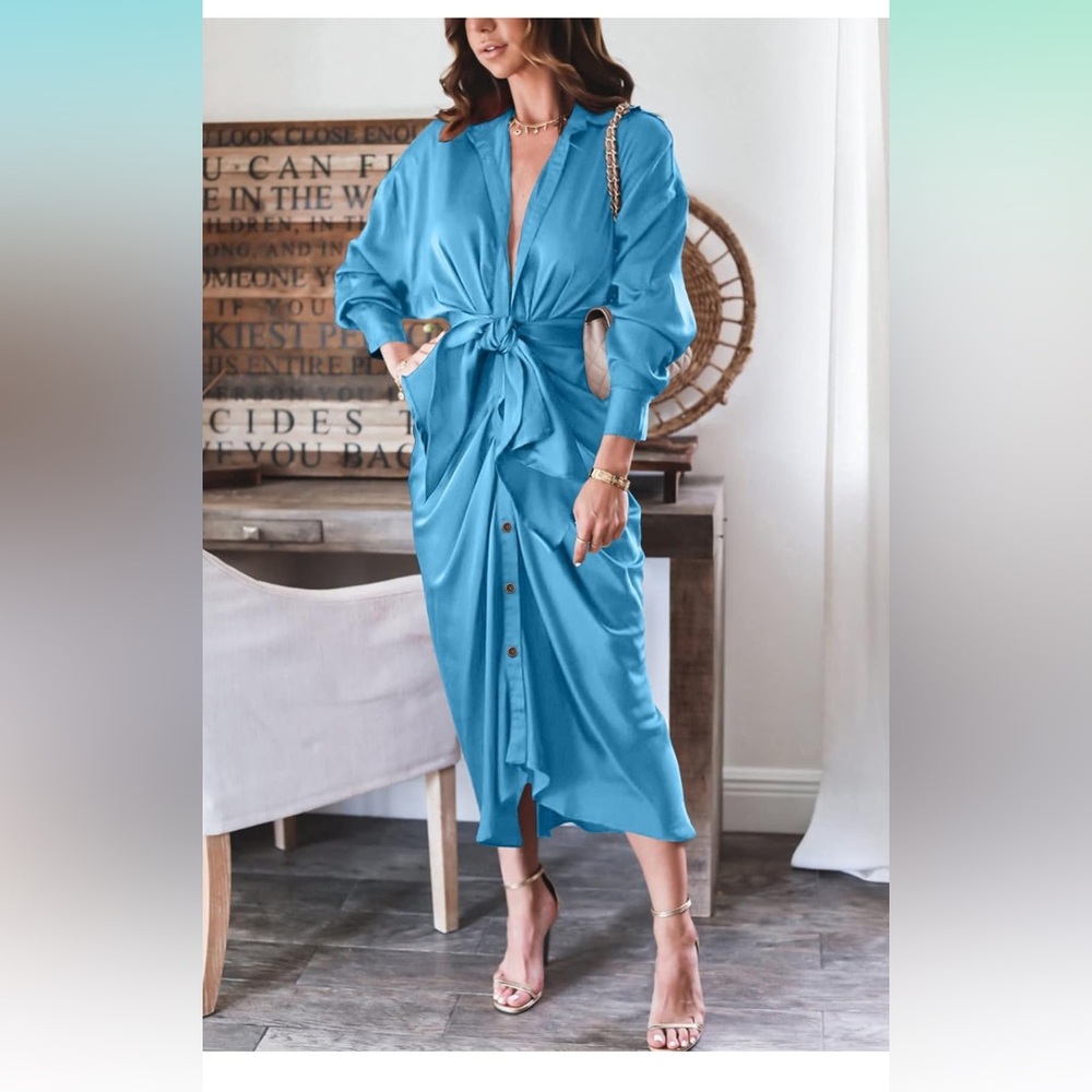 Ruched Shirt Dress